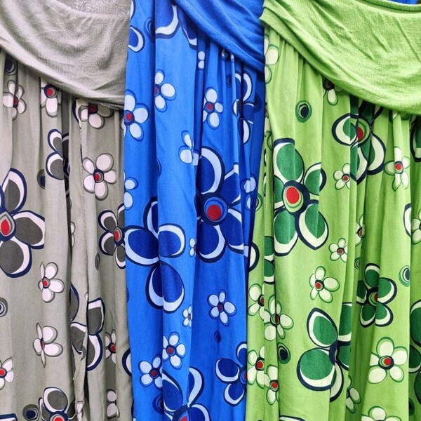 Harem Yoga Pants, Boho Flower Design, Super Comfy One Size