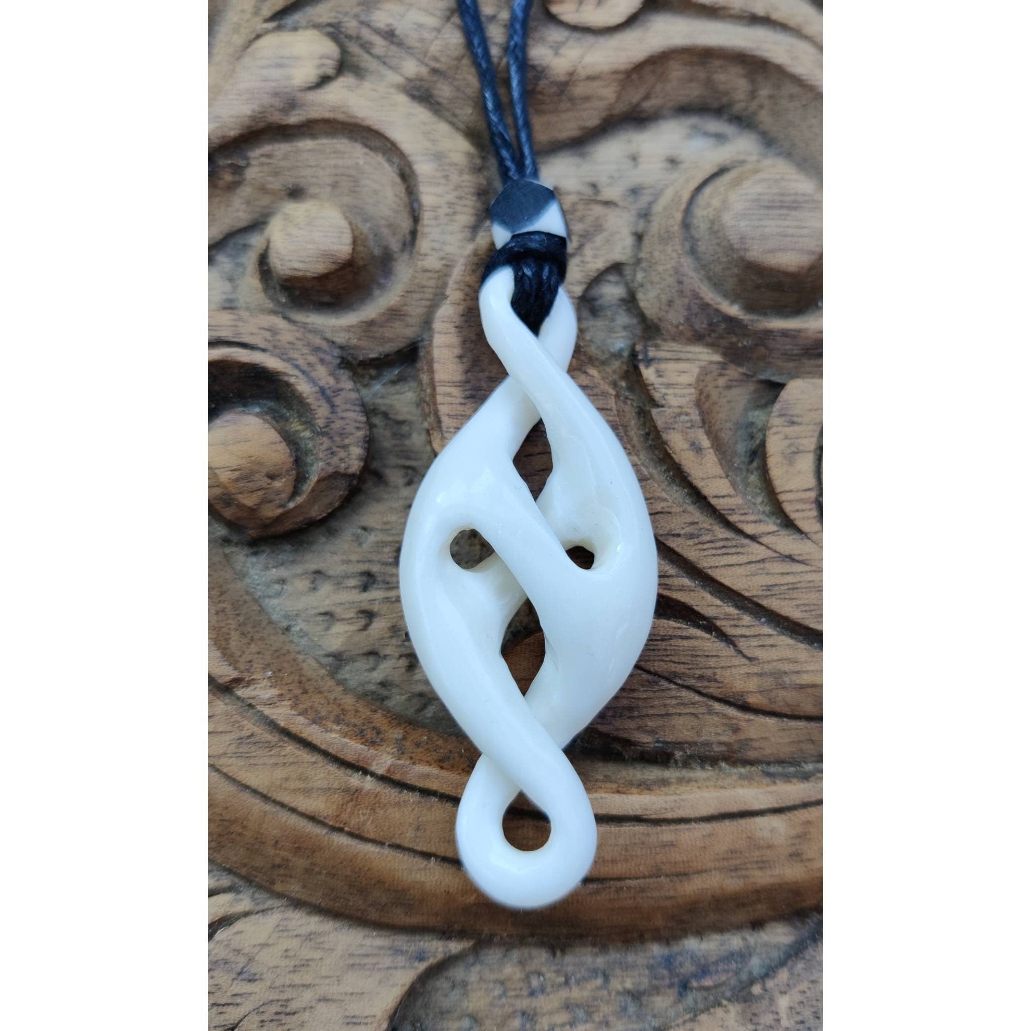 Bone Maori Style Infinity Double Twist 