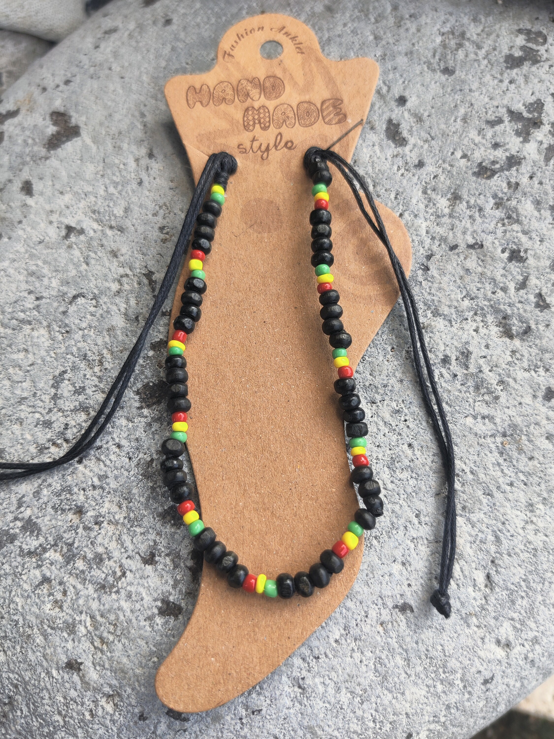 Anklets Rasta Rasta Jamaican Beaded Anklet, Black Brown Ankle Bracelet, Rasta Beads ...