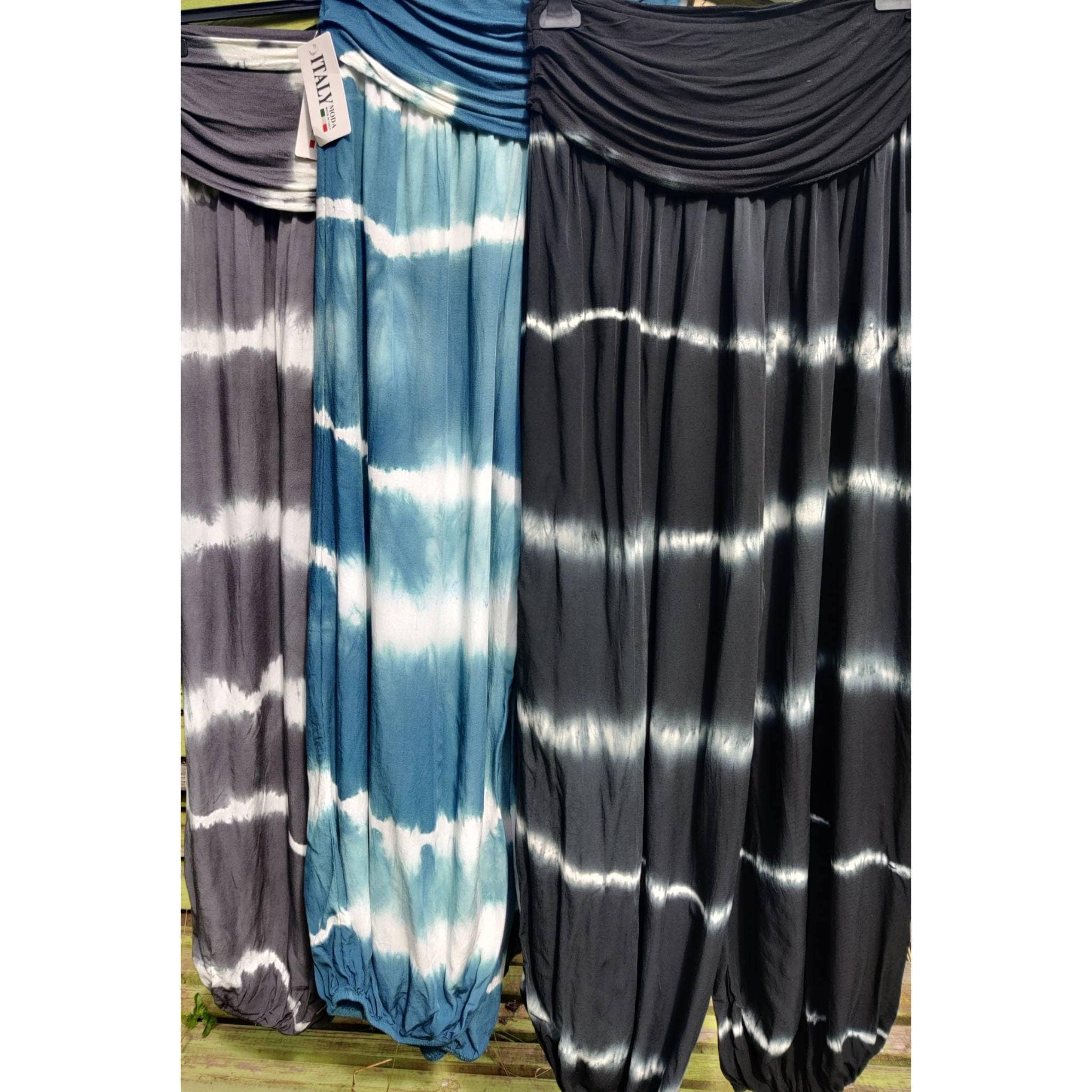 Black and white cheap tie dye pants