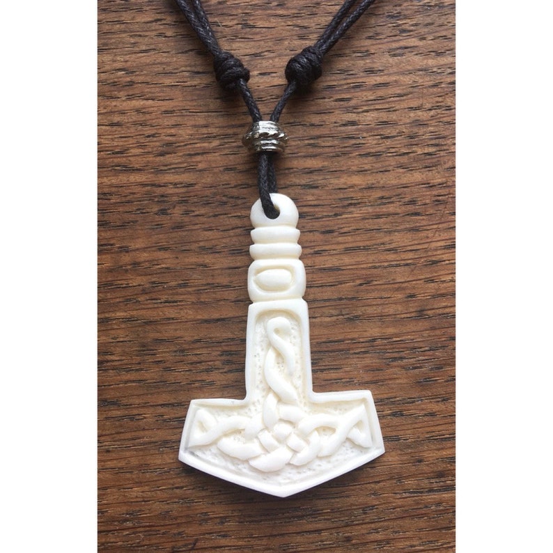 Celtic Hammer Pendant HandCarved from Bone P006 Etsy