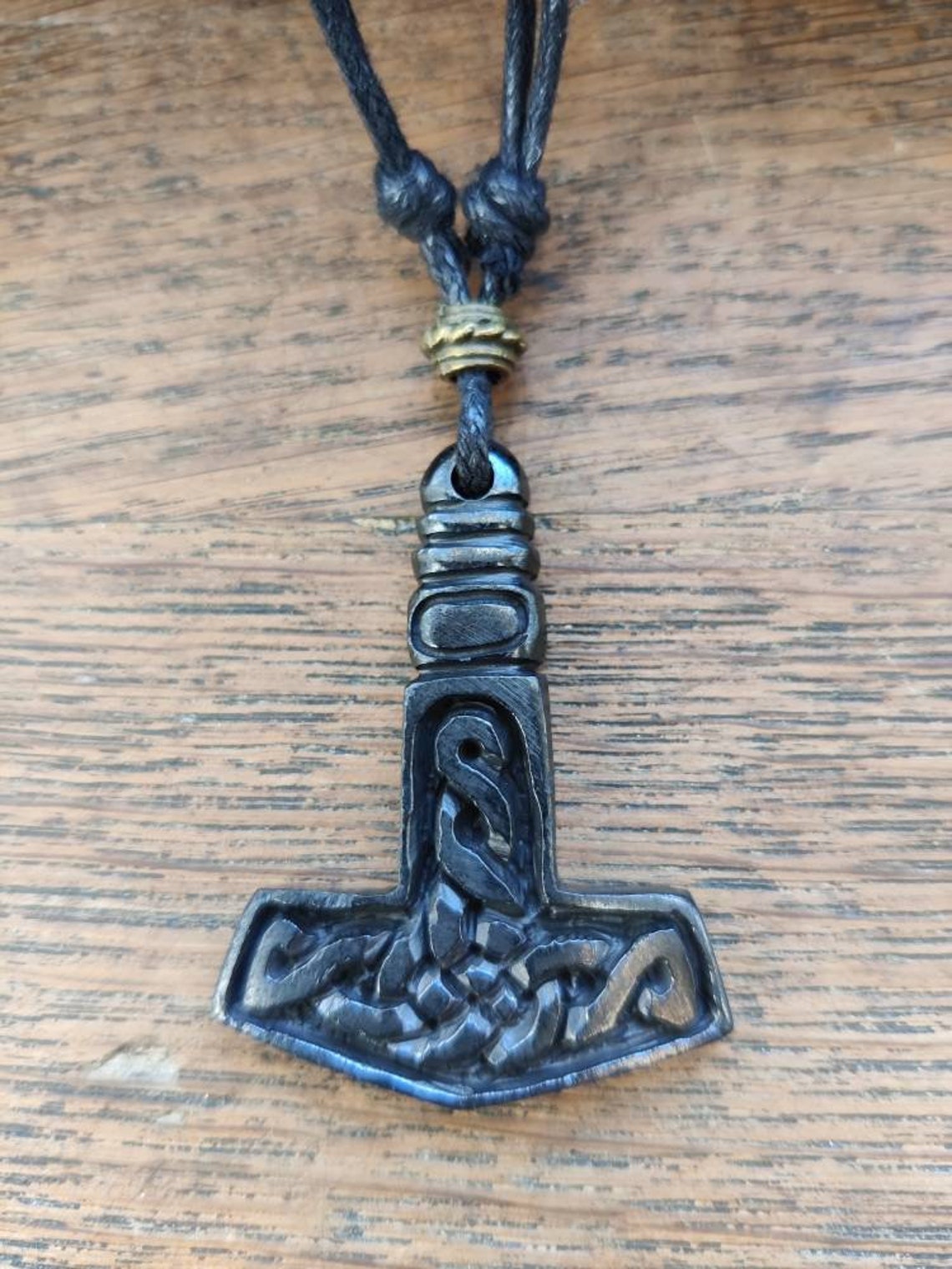 Black Bone Celtic Hammer Mjolnir Etsy