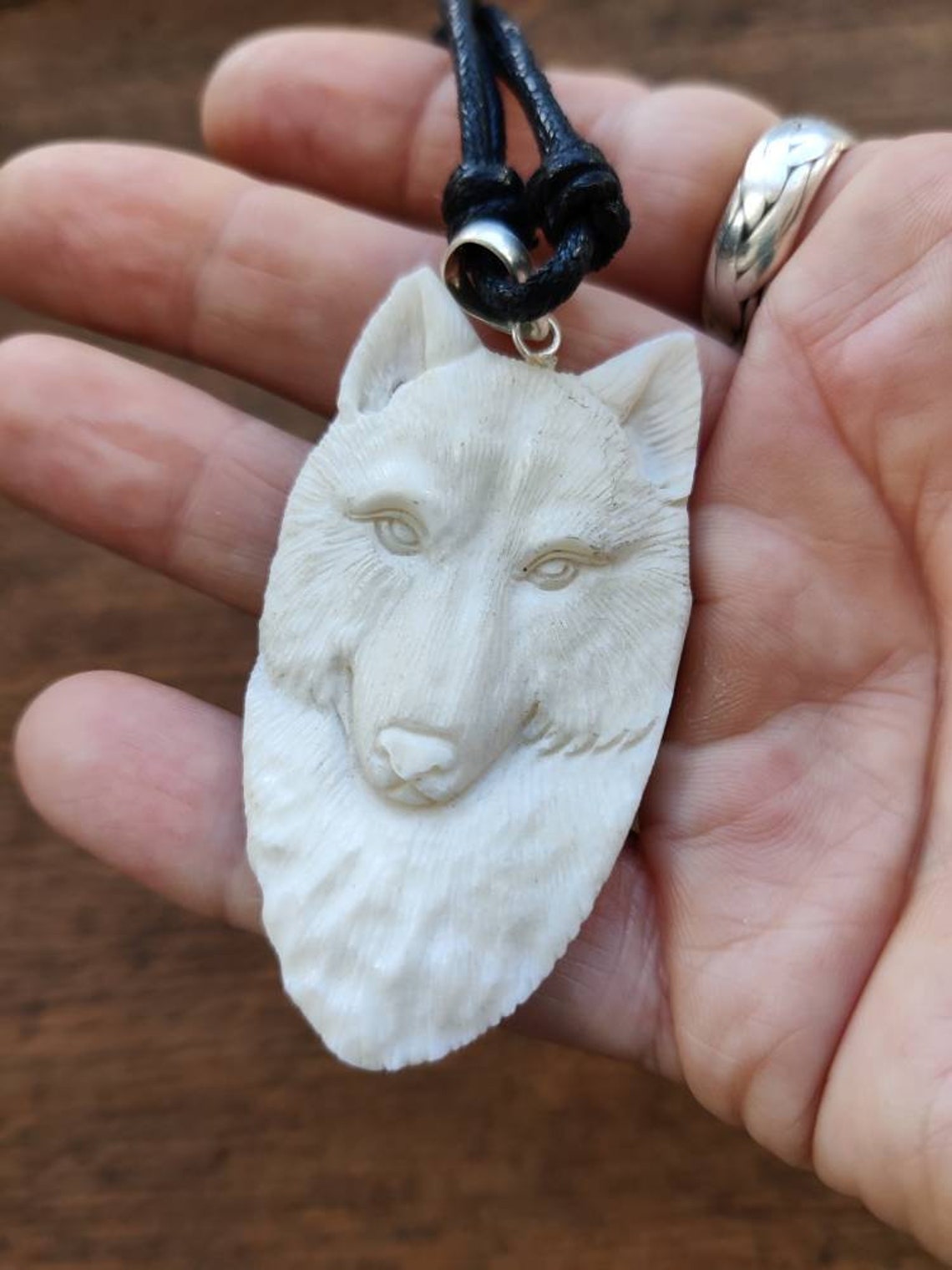 Large Bone Wolf Head HandCarved P126 Etsy