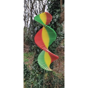 Jamaican African Windspinner, Rasta Colours, Wooden Garden Art