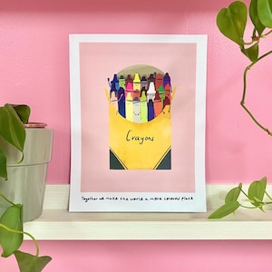 Crayola Kunstdruck | Buntstifte Kunstdruck | Digitaler Download | Handwerk Raum Kunst | Wandkunst | Vielfalt Wandkunst | Galerie-Wand | Klassenzimmer Poster