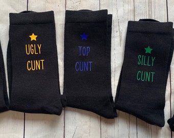 Personalised Novelty Gift Socks - Any Personalisation - Any Colour.