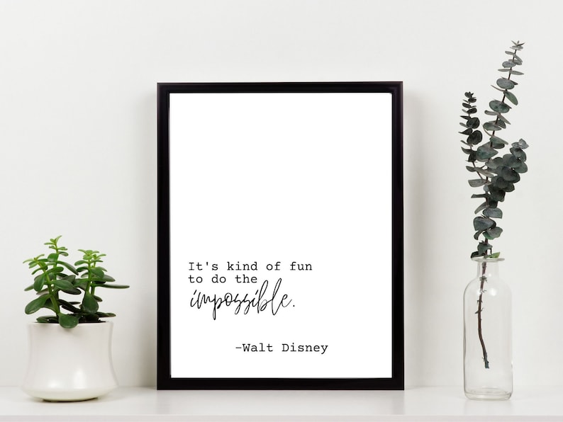 Modern Minimalist Walt Disney Quote Printable Wall Art Digital Etsy