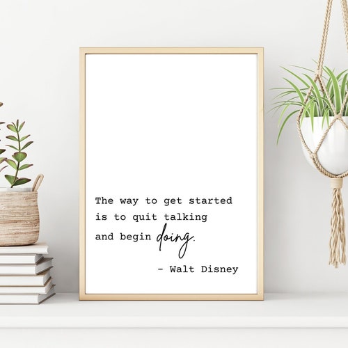 Modern Minimalist Walt Disney Quote Printable Wall Art Digital Etsy