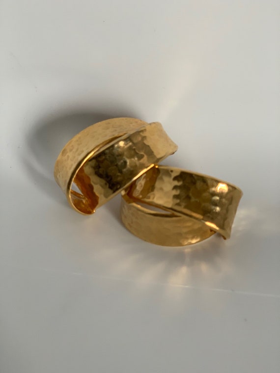 Vintage Gold Twist Hoop Earrings