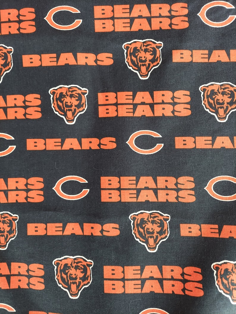 Chicago Bears NFL cotton fabric by the yard and 1/4 yard | Etsy