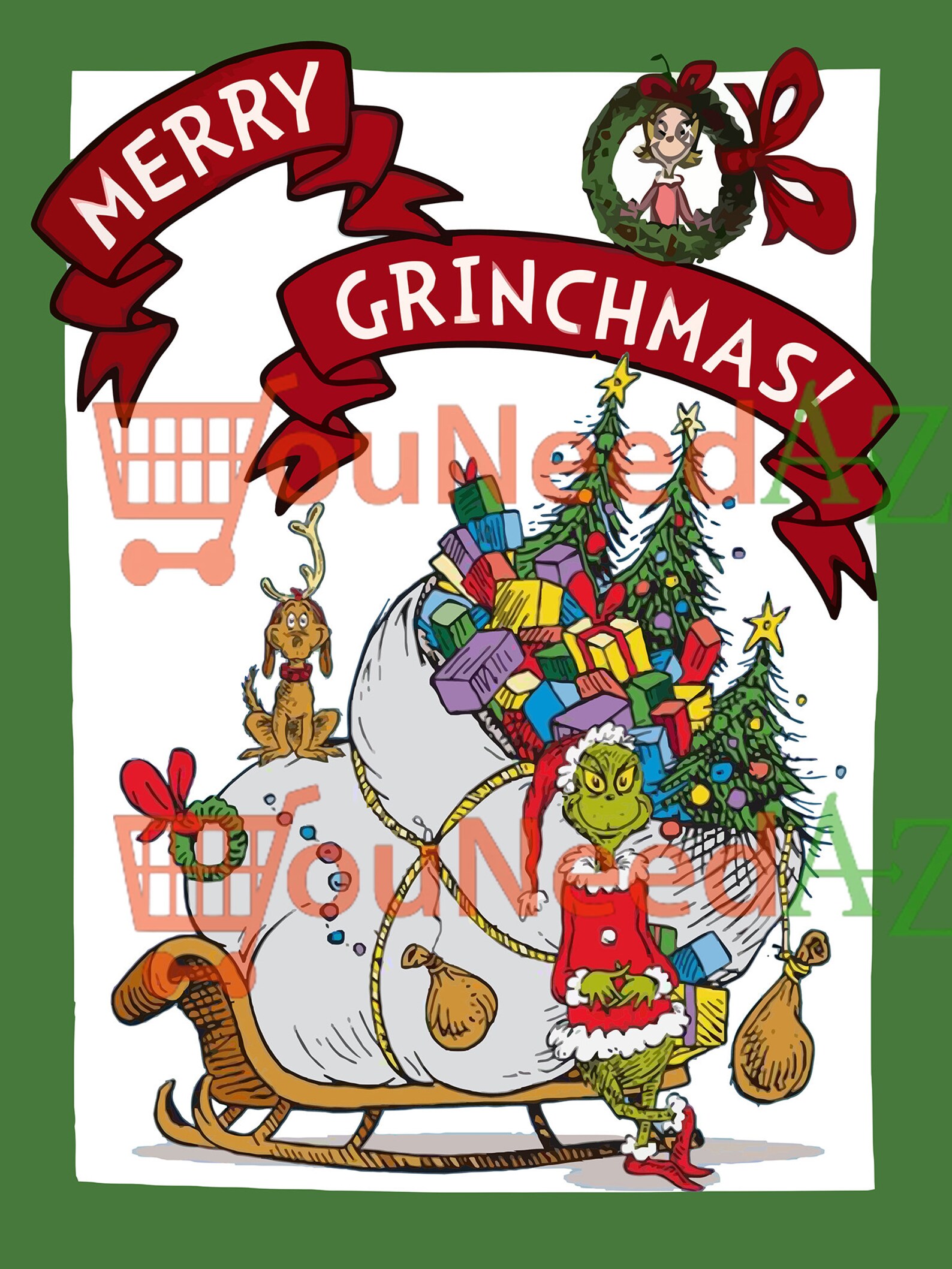 The Grinch Santa Claus merry Grinchmas funny cute movie fleece | Etsy