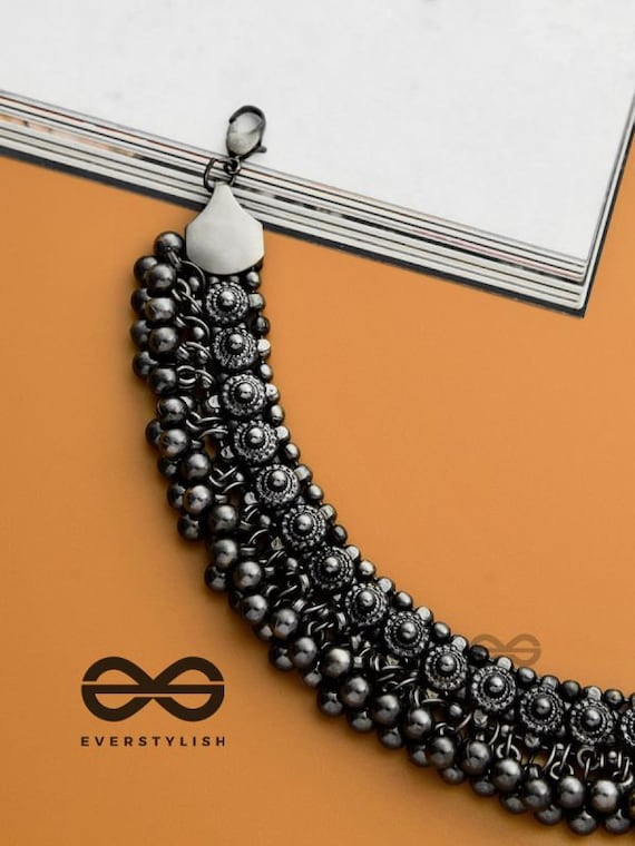 The Bohemian Classic Oxidized Statement Choker Necklace Gun Metal