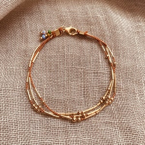 Gold Bead Cord Bracelet | Gold Filled Beads on Triple Silk Cord Bracelet | Everyday Jewelry Boho | Gift for Women, Pick Cord Color