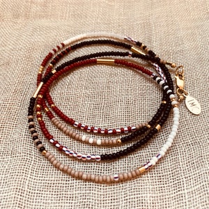 Beaded Wrap Bracelet | Multicolored Seed Bead and Gold Filled Necklace | Choker | Boho Jewelry for Women