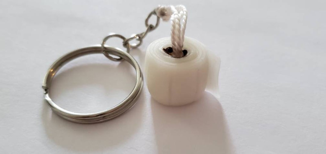 Toilet Paper Keychain Miniature Toilet Paper Key Chain Made Etsy