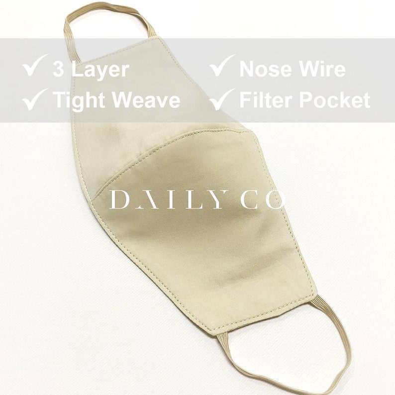 3Layer Mask Tight Weave Cotton Mask Cotton Face Mask Face Etsy