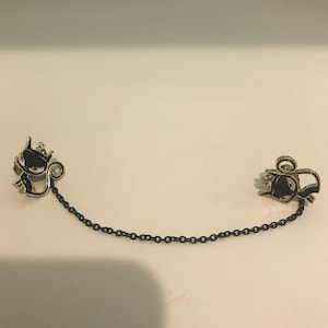 Coralinee style Collar Pins, The Cat, Jumping Mice