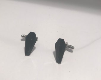 Gothic Cufflinks and Tie Clips, Coffin Cufflinks, Coffin Tie Clip
