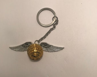 Golden Ball with Wings Key Chain, Pendant and Chain