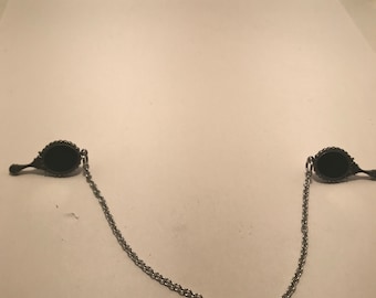 Stainless Steel Victorian Hand Mirror Collar Pins