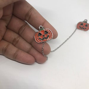 Headless Horsemen Pumpkin collar pins, pumpkin sweater clips