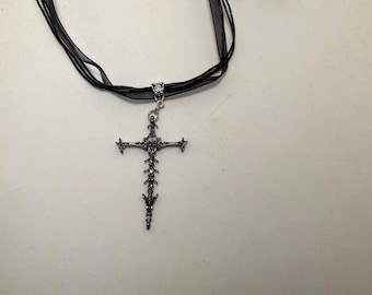 Bone Cross Necklace, Choker