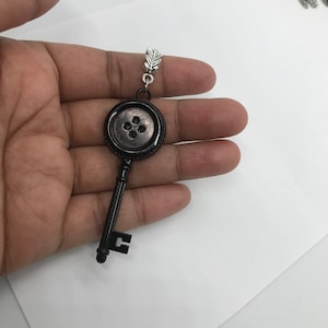 Coralinee Inspired Necklaces, Black Key, Seeing Stone with Chain