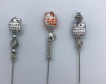 Teacher's Pet Collection de alfileres de sombrero, alfileres de sombrero de búho - ¡Elige tu favorito!