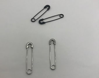 Stainless Steel Punk Safety Pin Earrings, Stainless Steel Colour, Black Colour, Safety Pin Key Chain, Unisexual