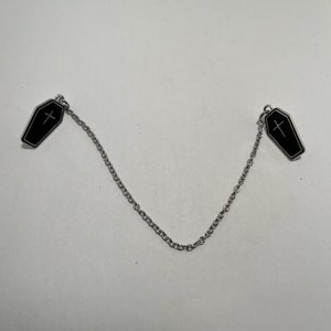 Coffin Collar Pins, gothic collar pins