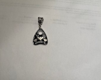 Gothic planchette pendant and stainless steel chain