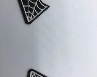 Spider Web Iron on Patches, Gothic Accessories, Rockabilly