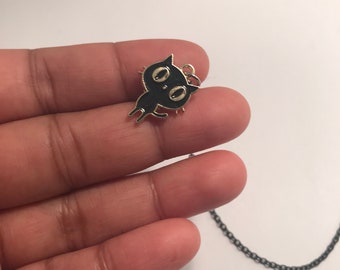 Kawaii Black Cat Collar Pins