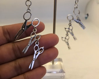 E. Scissorhands Örhängen med kaskad av saxar, T. Burton-inspirerade smycken