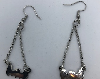 Stainless Steel Bat Earrings