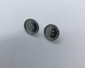 Stainless Steel Caraline Button Eye Earrings, Unisexual