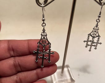 Stainless Steel Gothic chandelier earrings