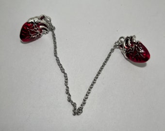 Anatomical heart collar pins