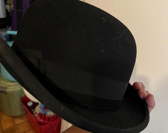 Vintage Champ Black Felt Bowler Hat 7 1/8 - Etsy Vintage Champ Black Felt Bowler Hat 7 1/8 - Etsy