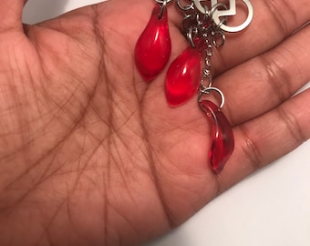 Glass blood drop Stainless Steel Necklace, Vampire Jewellery