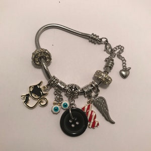 Bracelet à breloques style Pandora Coralinee, acier inoxydable