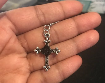 Tudor Rose Cross Earrings