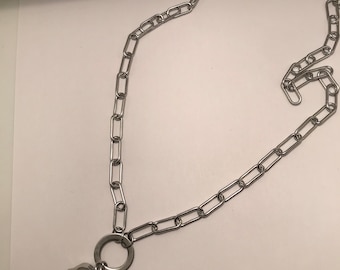 Stainless Steel Raven Skull paperclip Necklace, gothic jewellery, Wednesday