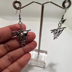 Hanging Stainless Steel bat earrings
