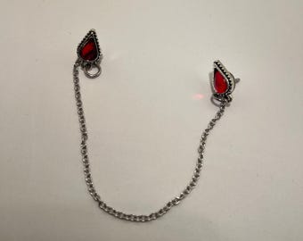 Alucrd blood drop collar pins