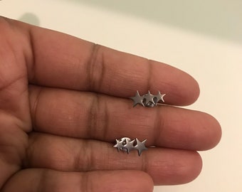 Stainless Steel Cross Stud Earrings, Stainless Steel Shooting Star Stud Earrings, Choose your favourite one!