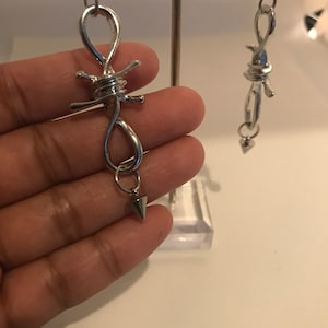 Barbed Wire and Spike Earrings, Gothic Earrings, Punk Earrings