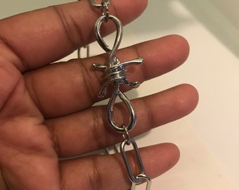 Stainless Steel Paperclip Bracelet with Barbed Wire, Unisexual