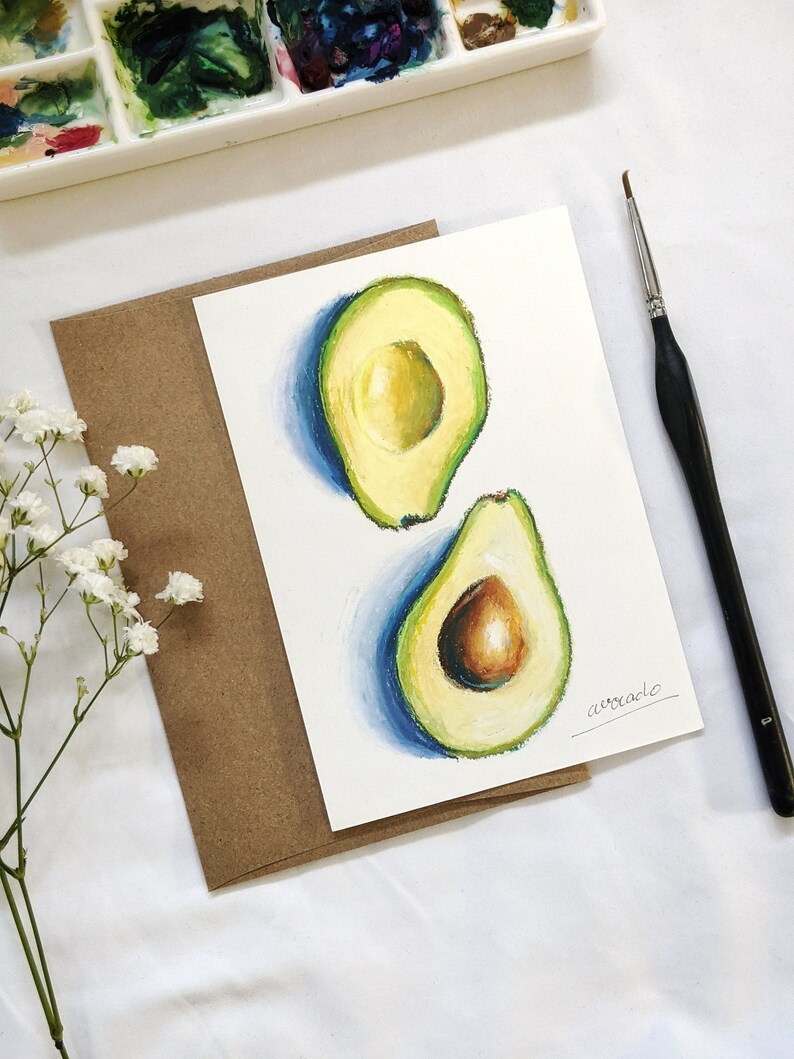 Hand made Cards Kraft envelope included Original Hand painted Postcards 100/% hand painted Fruits Postcards
