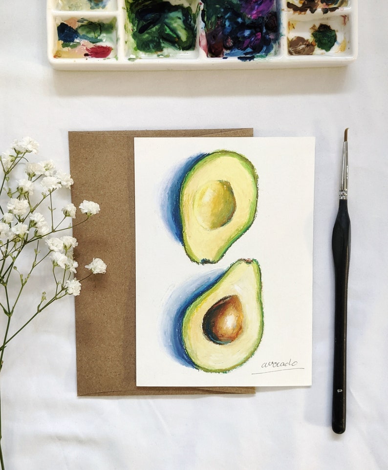 Hand made Cards Kraft envelope included Original Hand painted Postcards 100/% hand painted Fruits Postcards